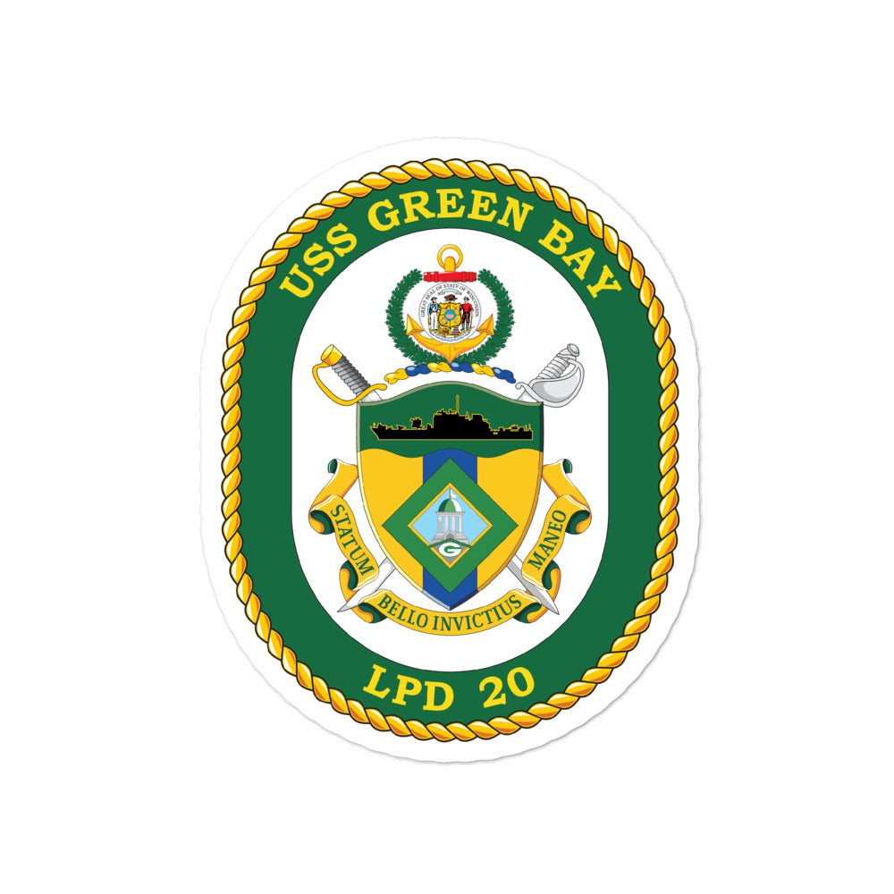 USS Green Bay (LPD-20) Ship's Crest Vinyl Sticker