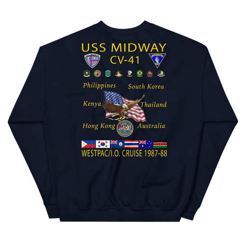 USS Midway (CV-41) 1987-88 Cruise Sweatshirt