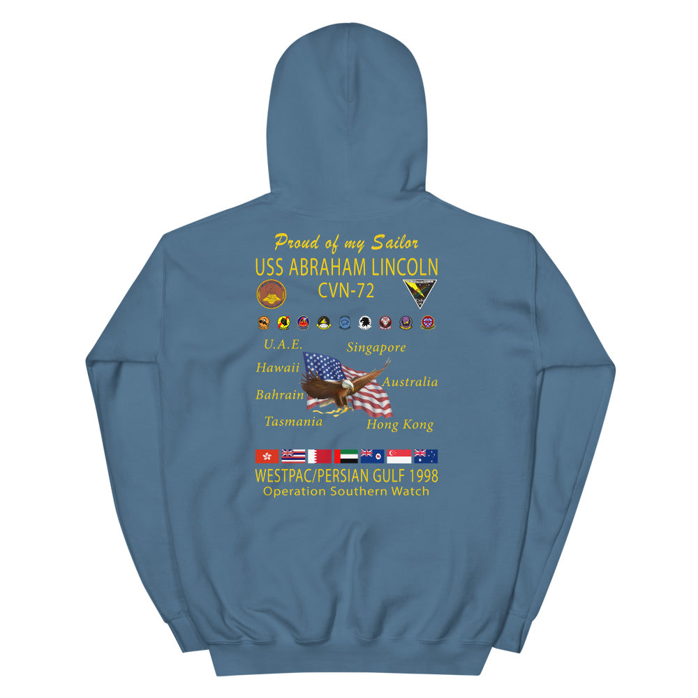 USS Abraham Lincoln (CVN-72) 1998 Cruise Hoodie - Family