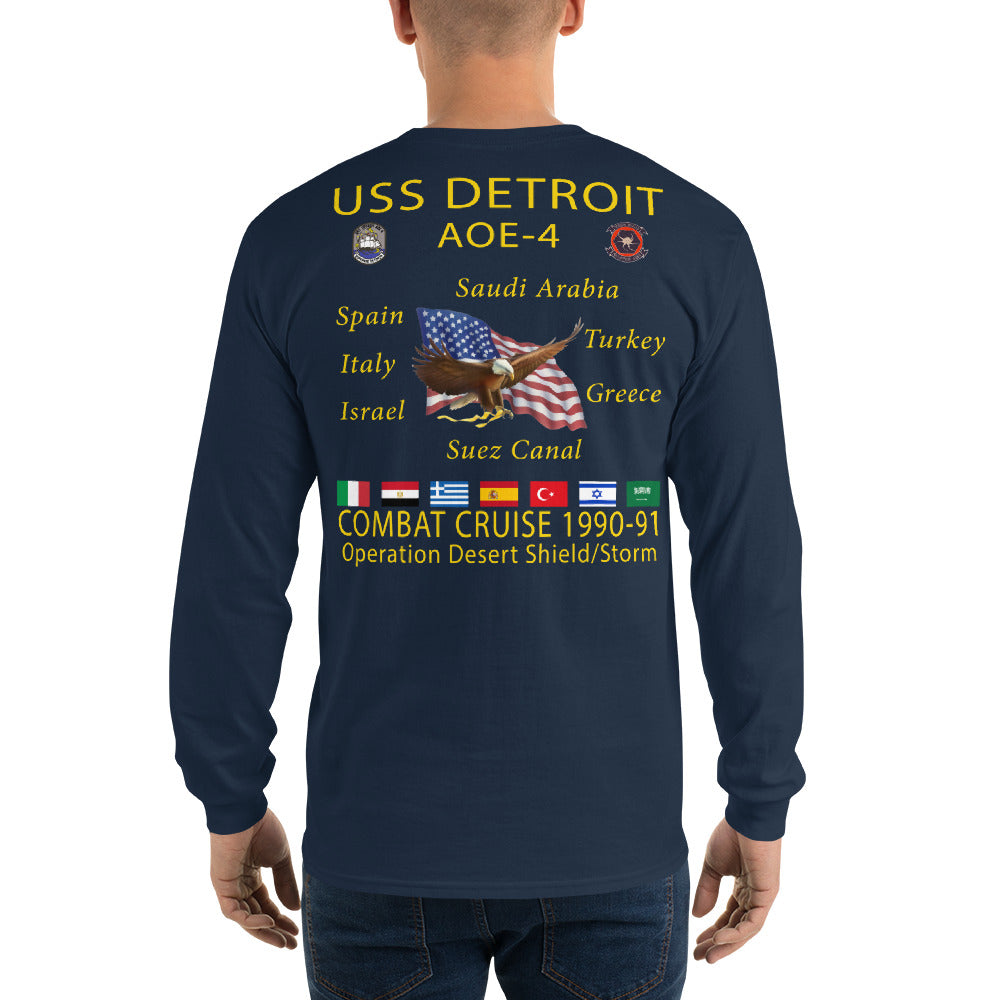USS Detroit (AOE-4) 1990-91 Operation Desert Shield/Storm Long Sleeve Cruise Shirt