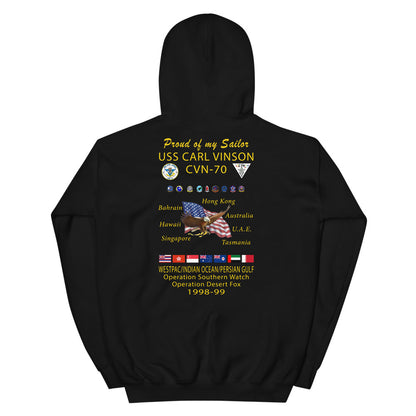 USS Carl Vinson (CVN-70) 1998-99 Cruise Hoodie - Family