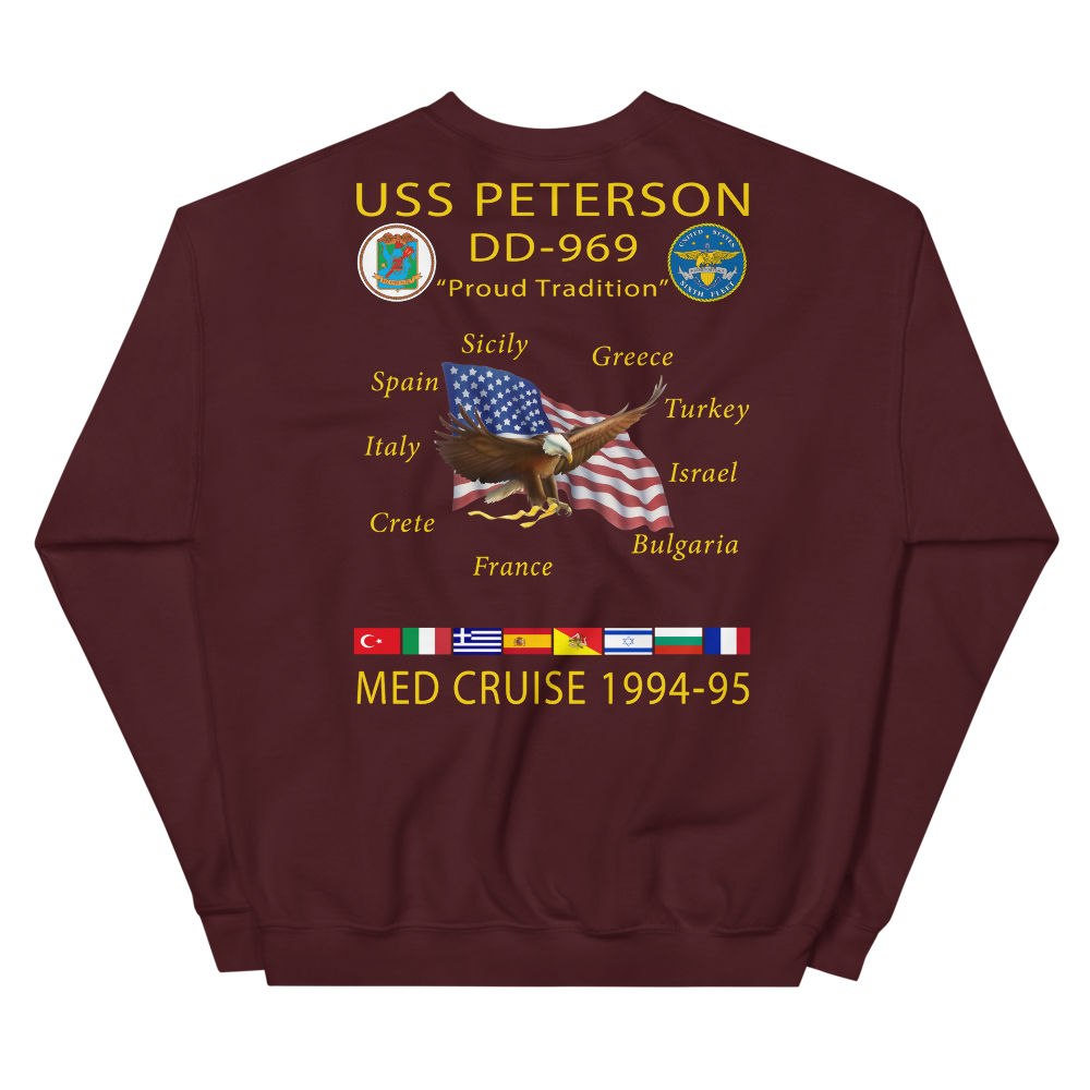 USS Peterson (DD-969) 1994-95 Cruise Sweatshirt