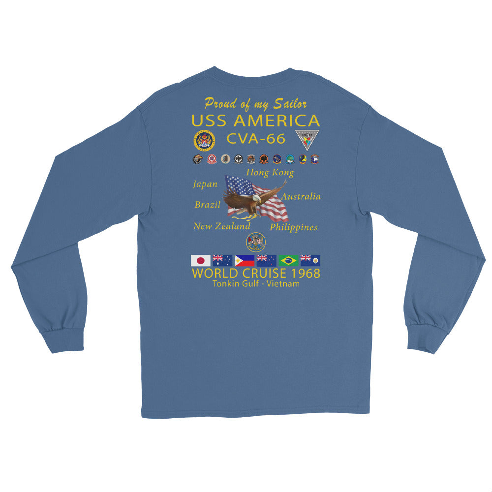 USS America (CVA-66) 1968 Long Sleeve Cruise Shirt - FAMILY