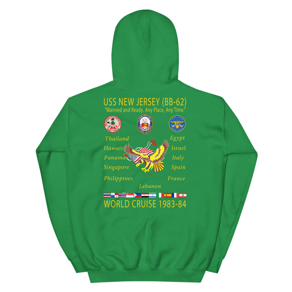 USS New Jersey (BB-62) 1983-84 Cruise Hoodie