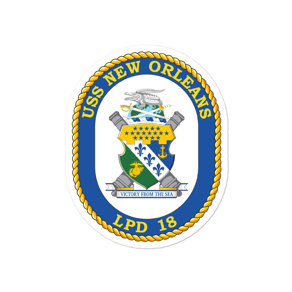 USS New Orleans (LPD-18) Ship's Crest Vinyl Sticker