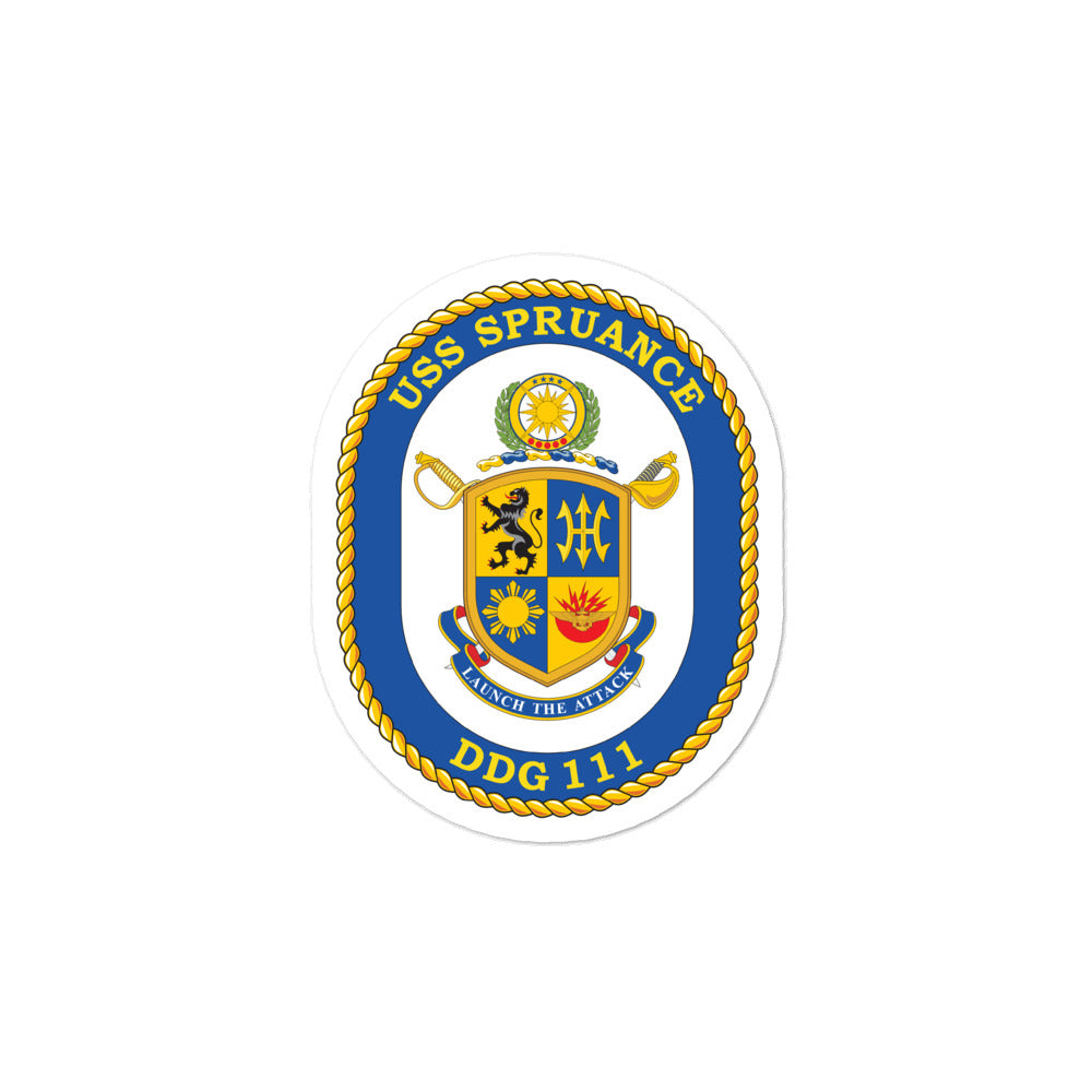 USS Spruance (DDG-111) Ship's Crest Vinyl Sticker