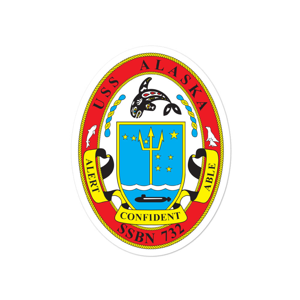 USS Alaska (SSBN-732) Ship's Crest Vinyl Sticker