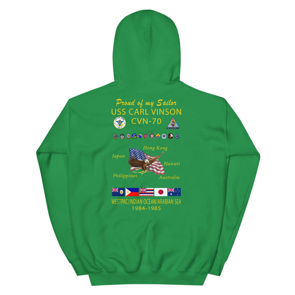USS Carl Vinson (CVN-70) 1984-85 Cruise Hoodie - Family