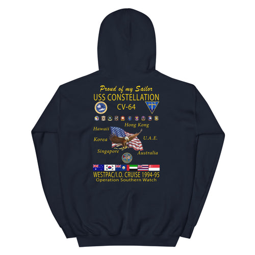 USS Constellation (CV-64) 1994-95 Cruise Hoodie - FAMILY