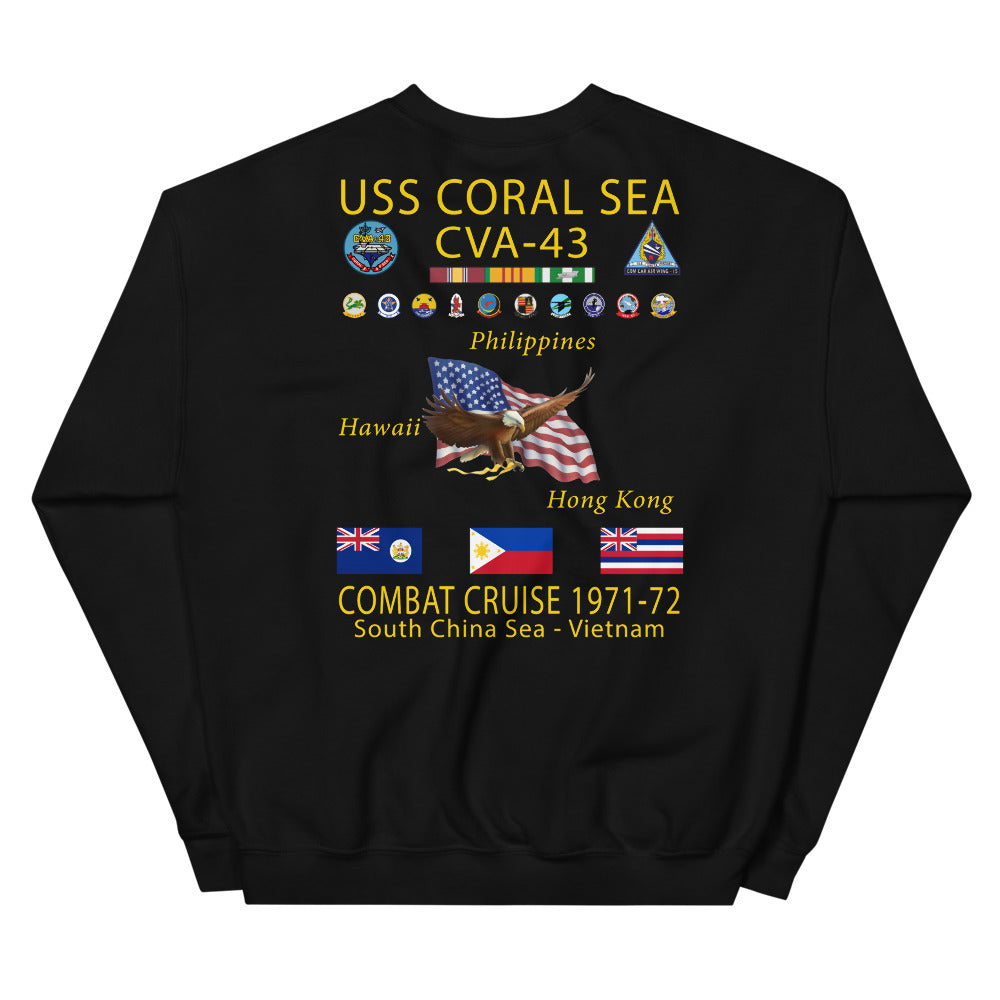 USS Coral Sea (CVA-43) 1971-72 Cruise Sweatshirt
