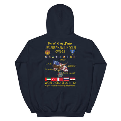 USS Abraham Lincoln (CVN-72) 2011-12 Cruise Hoodie - Family