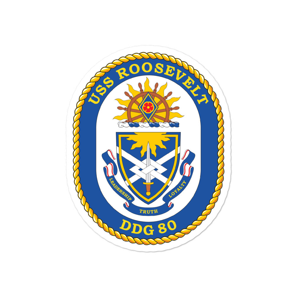 USS Roosevelt (DDG-80) Ship's Crest Vinyl Sticker