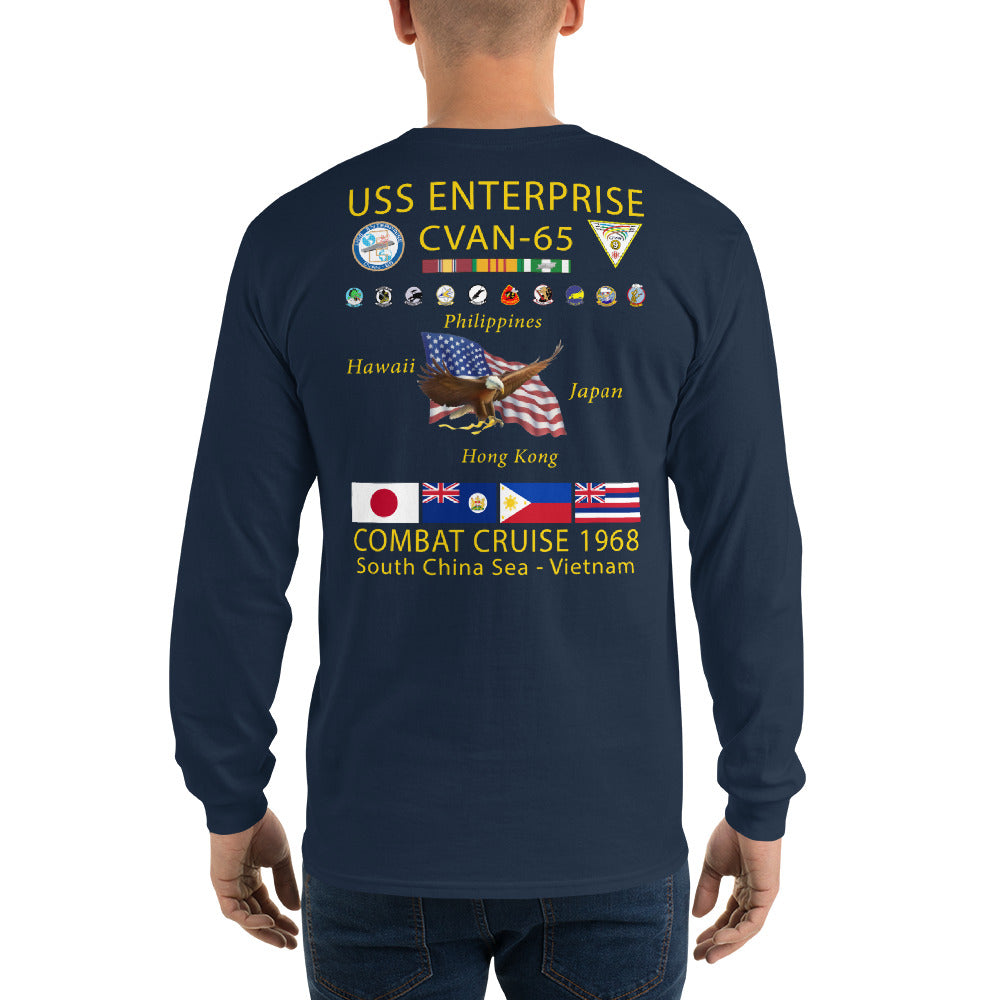 USS Enterprise (CVAN-65) 1968 Long Sleeve Cruise Shirt