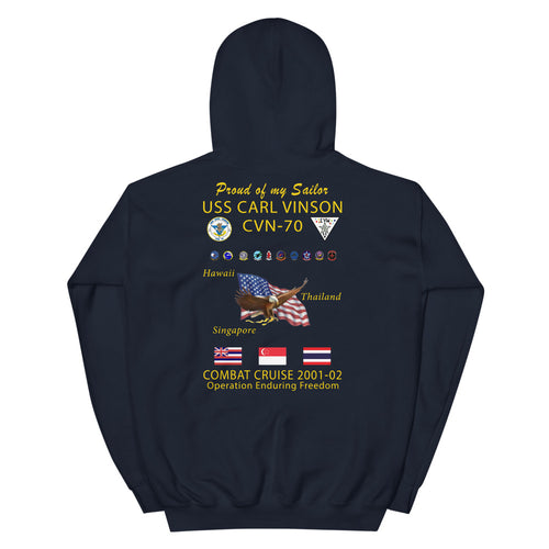 USS Carl Vinson (CVN-70) 2001-02 Cruise Hoodie - FAMILY