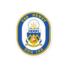 Load image into Gallery viewer, USS Dewey (DDG-105) Ship&#39;s Crest Vinyl Sticker
