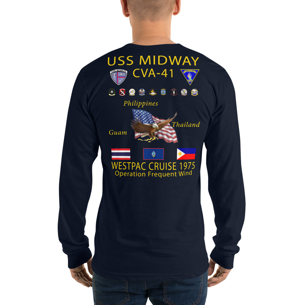 USS Midway (CVA-41) 1975 Long Sleeve Cruise Shirt