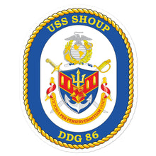 Load image into Gallery viewer, USS Shoup (DDG-86) Ship&#39;s Crest Vinyl Sticker