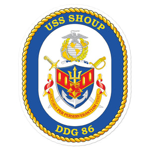 USS Shoup (DDG-86) Ship's Crest Vinyl Sticker