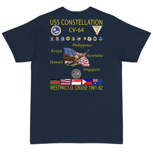 USS Constellation (CV-66) 1981-82 Cruise Shirt - 4XL-5XL SIZES ONLY