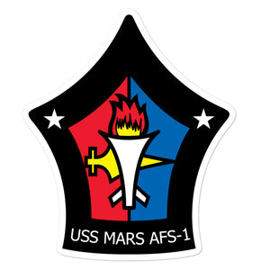 USS Mars (AFS-1) Ship's Crest Vinyl Sticker