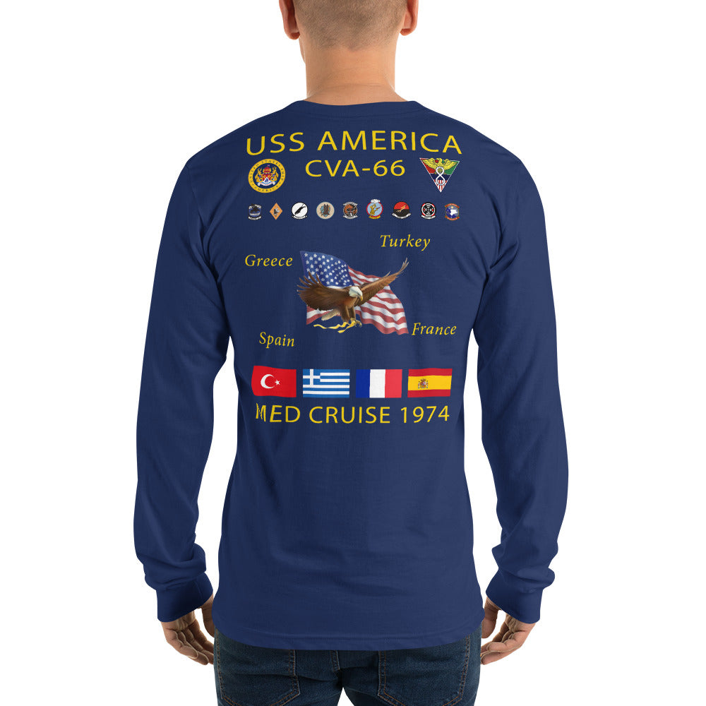USS America (CVA-66) 1974 Long Sleeve Cruise Shirt