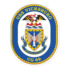 Load image into Gallery viewer, USS Vicksburg (CG-69) Ship&#39;s Crest Vinyl Sticker