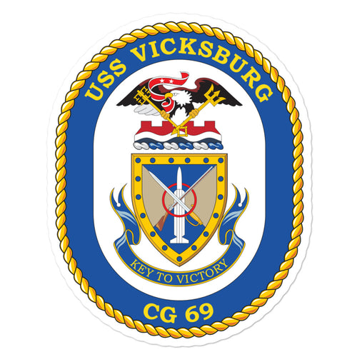 USS Vicksburg (CG-69) Ship's Crest Vinyl Sticker