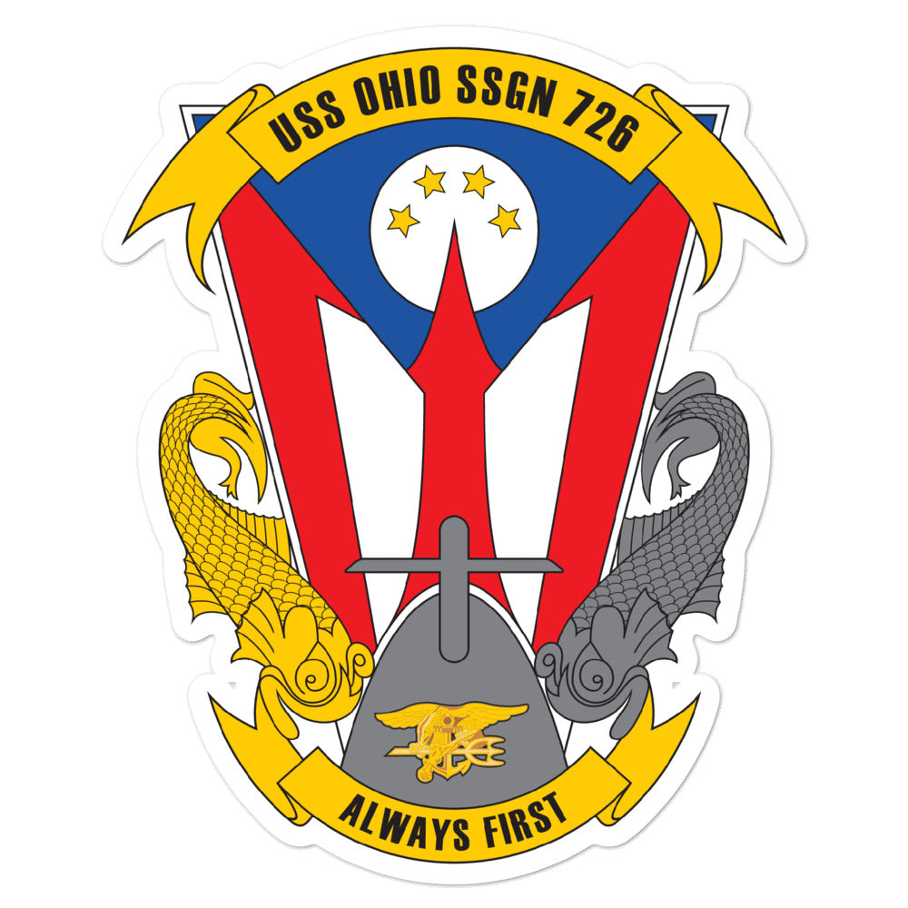 USS Ohio (SSGN-726) Full Ship's Crest Vinyl Sticker