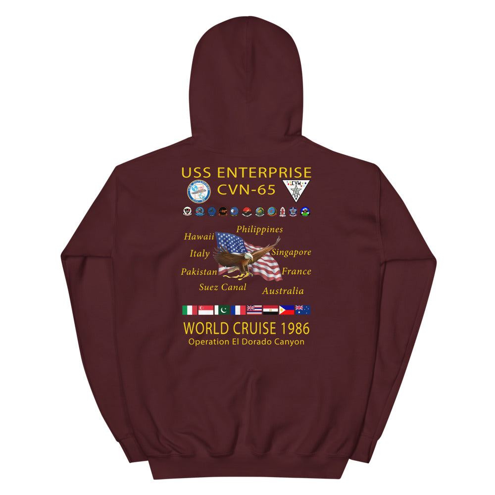 USS Enterprise (CVN-65) 1986 Cruise Hoodie