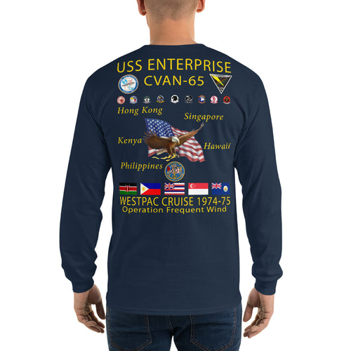 USS Enterprise (CVAN-65) 1974-75 Long Sleeve Cruise Shirt