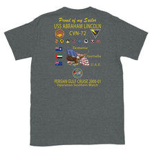 Load image into Gallery viewer, USS Abraham Lincoln (CVN-72) 2000-01 Cruise Shirt - Family