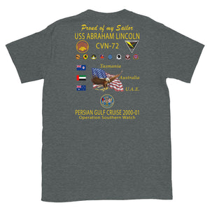 USS Abraham Lincoln (CVN-72) 2000-01 Cruise Shirt - Family