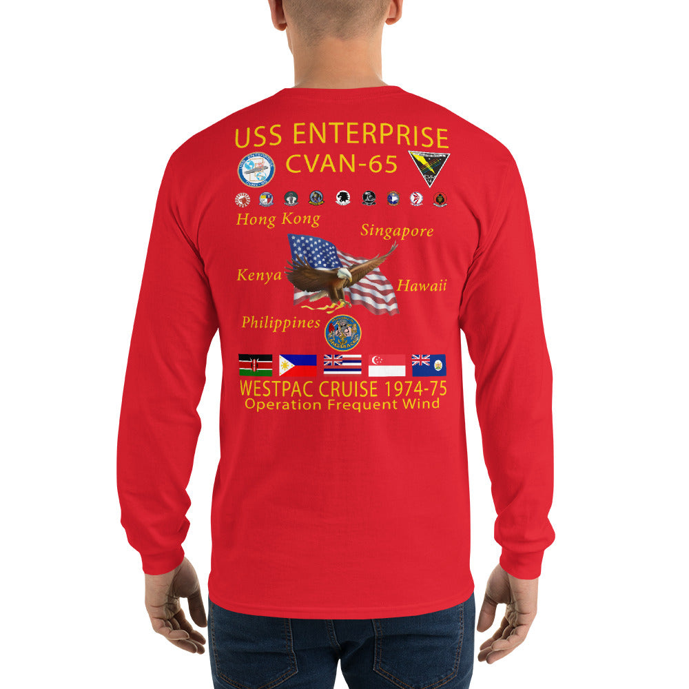 USS Enterprise (CVAN-65) 1974-75 Long Sleeve Cruise Shirt