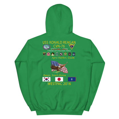 USS Ronald Reagan (CVN-76) 2016 Cruise Hoodie