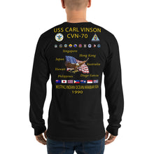 Load image into Gallery viewer, USS Carl Vinson (CVN-70) 1990 Long Sleeve Cruise Shirt