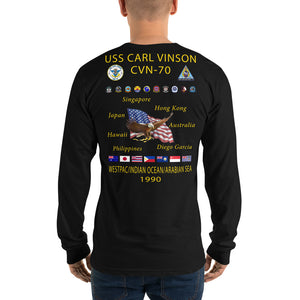 USS Carl Vinson (CVN-70) 1990 Long Sleeve Cruise Shirt
