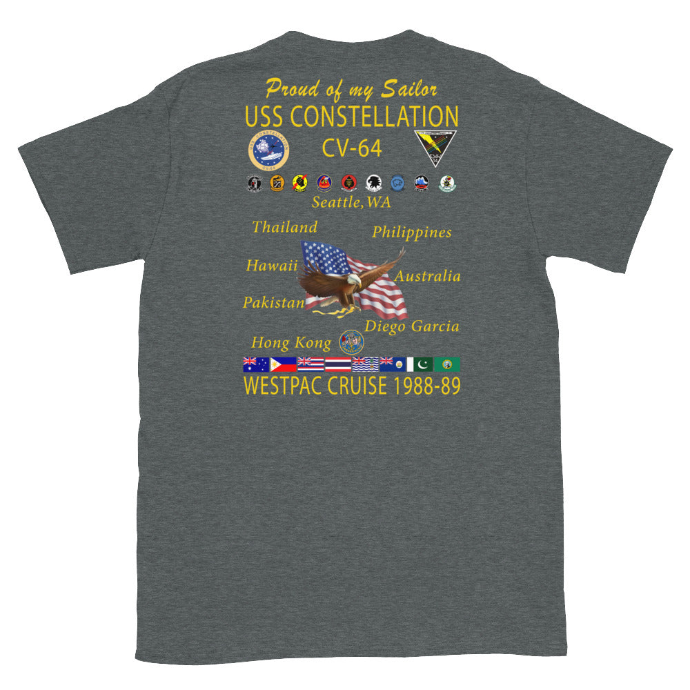 USS Constellation (CV-64) 1988-89 Cruise Shirt - FAMILY