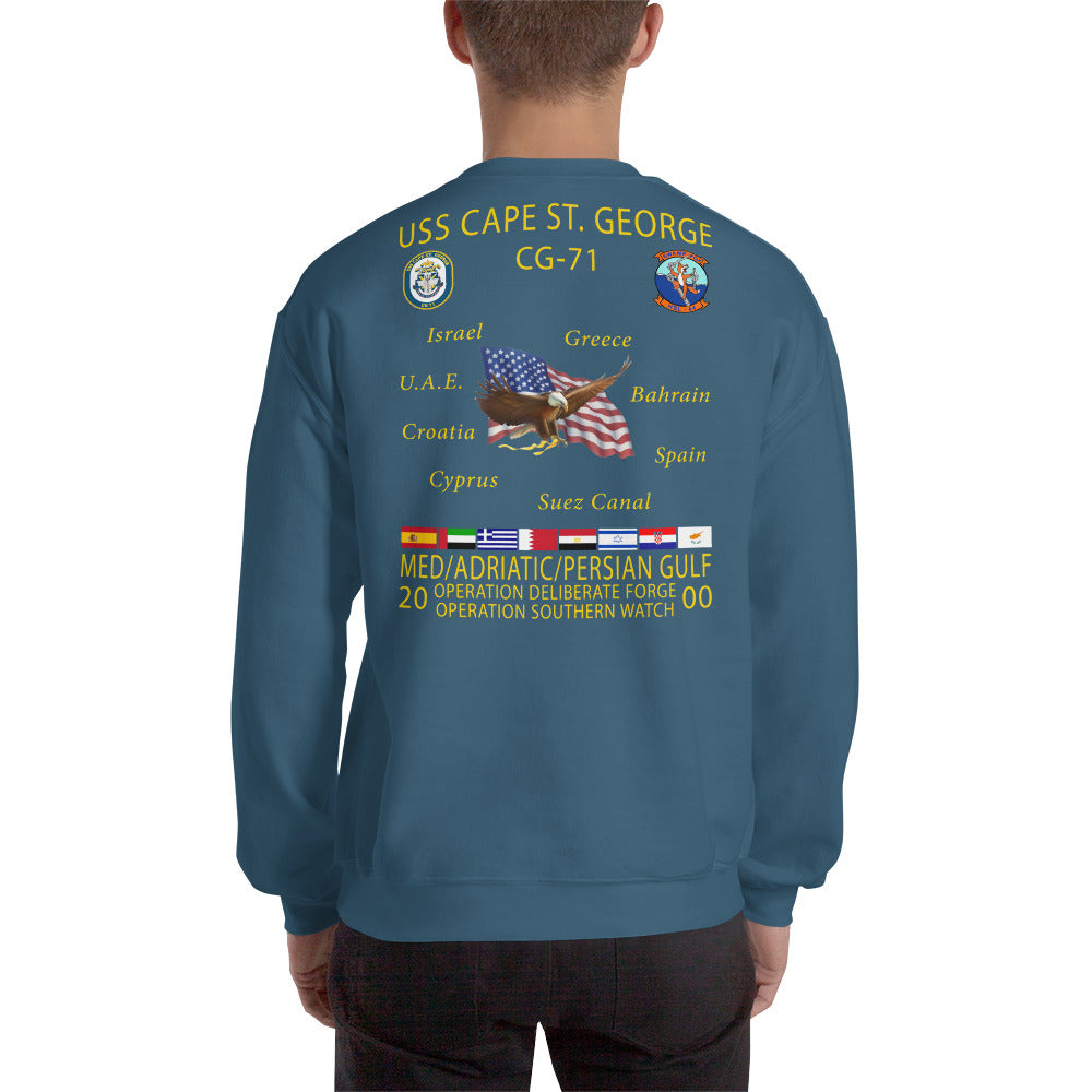USS Cape St George (CG-71) 2000 Cruise Sweatshirt