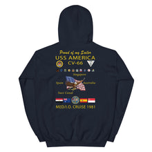 Load image into Gallery viewer, USS America (CV-66) 1981 Cruise Hoodie - FAMILY