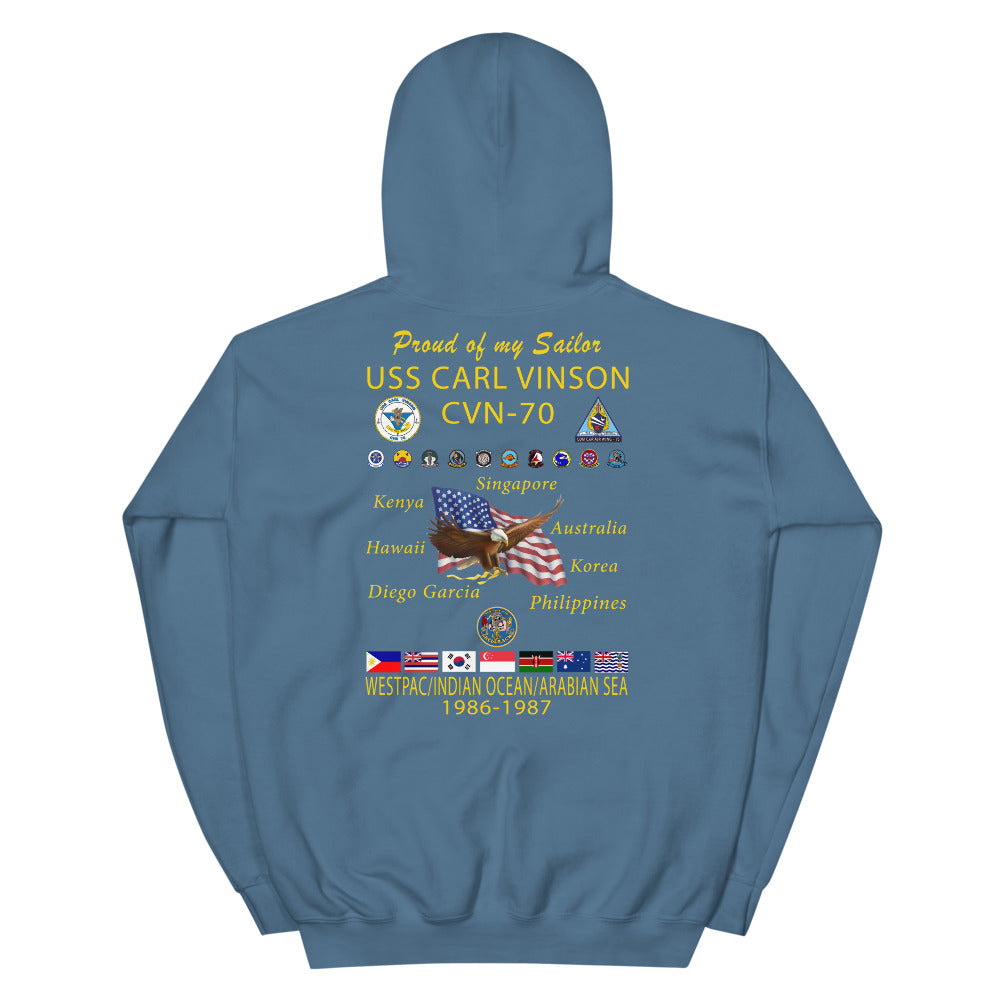 USS Carl Vinson (CVN-70) 1986-87 Cruise Hoodie - Family