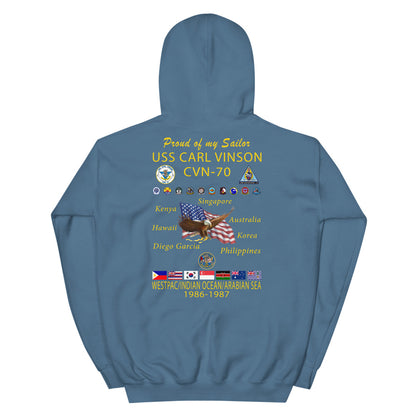 USS Carl Vinson (CVN-70) 1986-87 Cruise Hoodie - Family