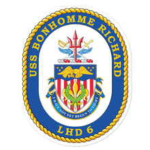 Load image into Gallery viewer, USS Bonhomme Richard (LHD-6) Ship&#39;s Crest Vinyl Sticker