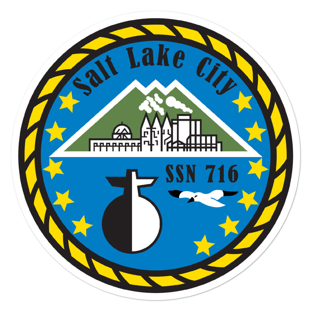 USS Salt Lake City (SSN-716) Ship's Crest Vinyl Sticker