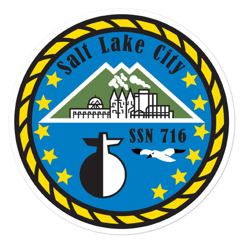 USS Salt Lake City (SSN-716) Ship's Crest Vinyl Sticker