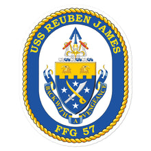 Load image into Gallery viewer, USS Reuben James (FFG-57) Ship&#39;s Crest Vinyl Sticker