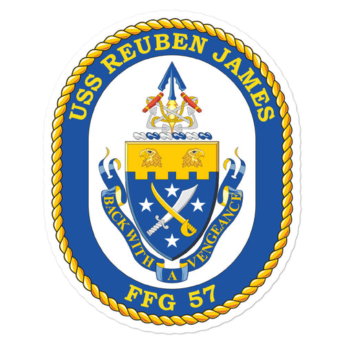 USS Reuben James (FFG-57) Ship's Crest Vinyl Sticker