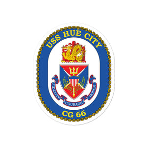 USS Hue CIty (CG-66) Ship's Crest Vinyl Sticker