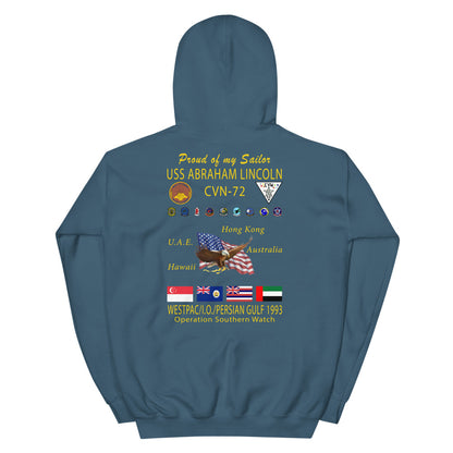 USS Abraham Lincoln (CVN-72) 1993 Cruise Hoodie - FAMILY