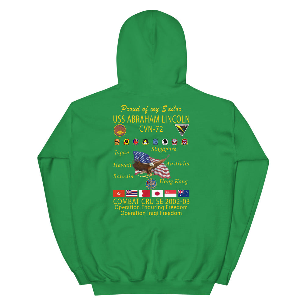 USS Abraham Lincoln (CVN-72) 2002-03 Cruise Hoodie - Family
