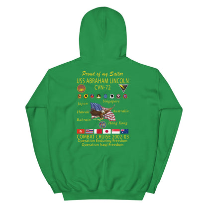 USS Abraham Lincoln (CVN-72) 2002-03 Cruise Hoodie - Family